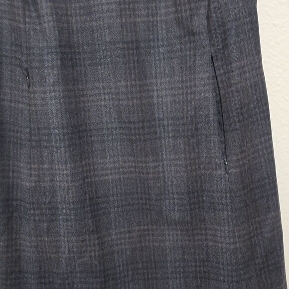THEORY ZIP BACK MOD WOOL DRESS CHARCOAL MULTI SOFT PLAID SIZE 10 - Picture 3 of 10